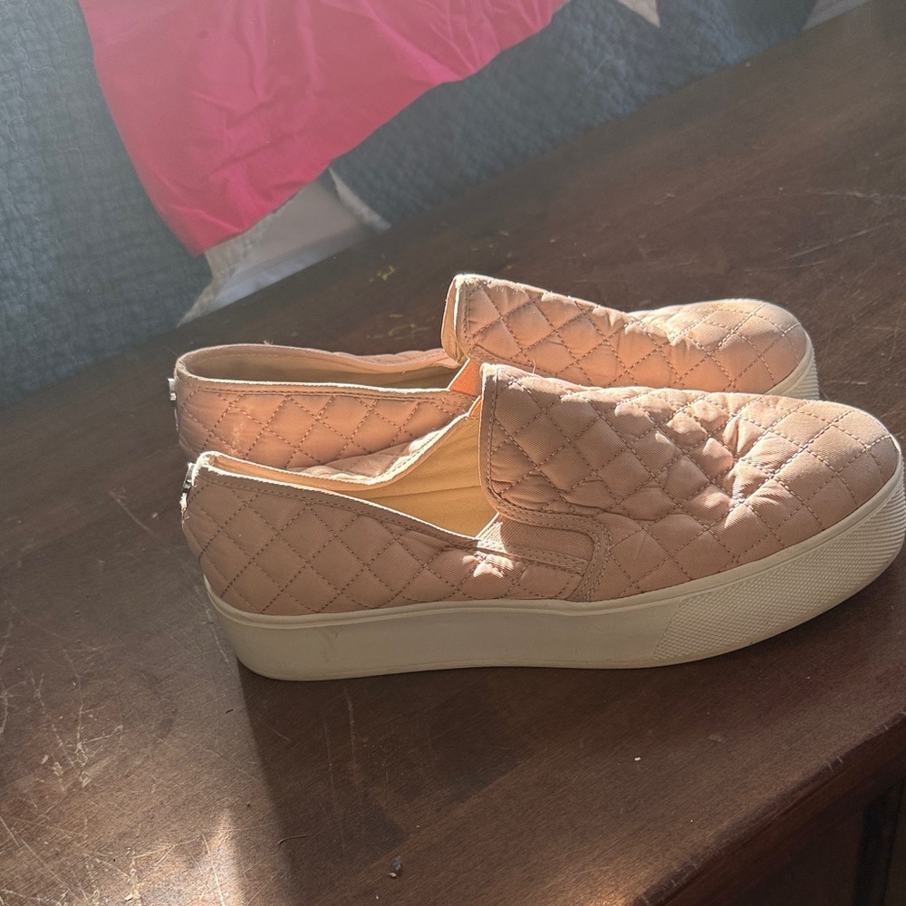 Steve Madden Quilted Slip-On Sneakers - Beige